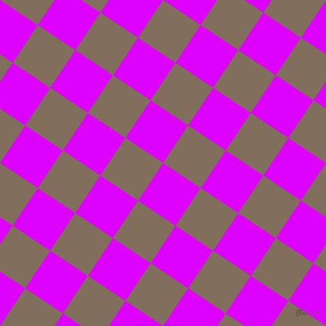 56/146 degree angle diagonal checkered chequered squares checker pattern checkers background, 65 pixel square size, , Psychedelic Purple and Donkey Brown checkers chequered checkered squares seamless tileable