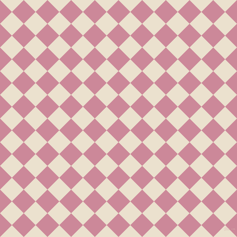 45/135 degree angle diagonal checkered chequered squares checker pattern checkers background, 54 pixel squares size, , Puce and Bleach White checkers chequered checkered squares seamless tileable