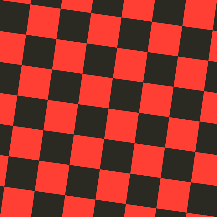 82/172 degree angle diagonal checkered chequered squares checker pattern checkers background, 98 pixel square size, , Red Orange and Maire checkers chequered checkered squares seamless tileable