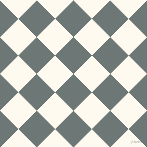 45/135 degree angle diagonal checkered chequered squares checker pattern checkers background, 84 pixel square size, , Rolling Stone and Floral White checkers chequered checkered squares seamless tileable