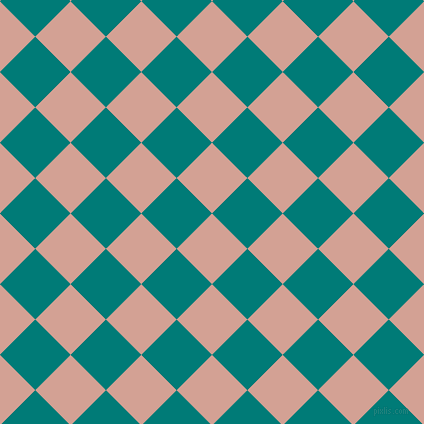45/135 degree angle diagonal checkered chequered squares checker pattern checkers background, 50 pixel squares size, , Rose and Surfie Green checkers chequered checkered squares seamless tileable