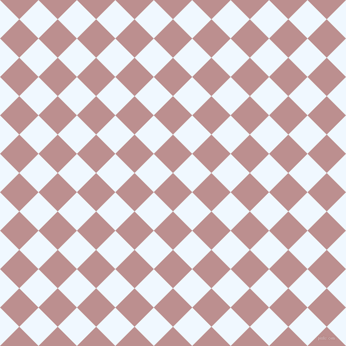 45/135 degree angle diagonal checkered chequered squares checker pattern checkers background, 56 pixel square size, , Rosy Brown and Alice Blue checkers chequered checkered squares seamless tileable