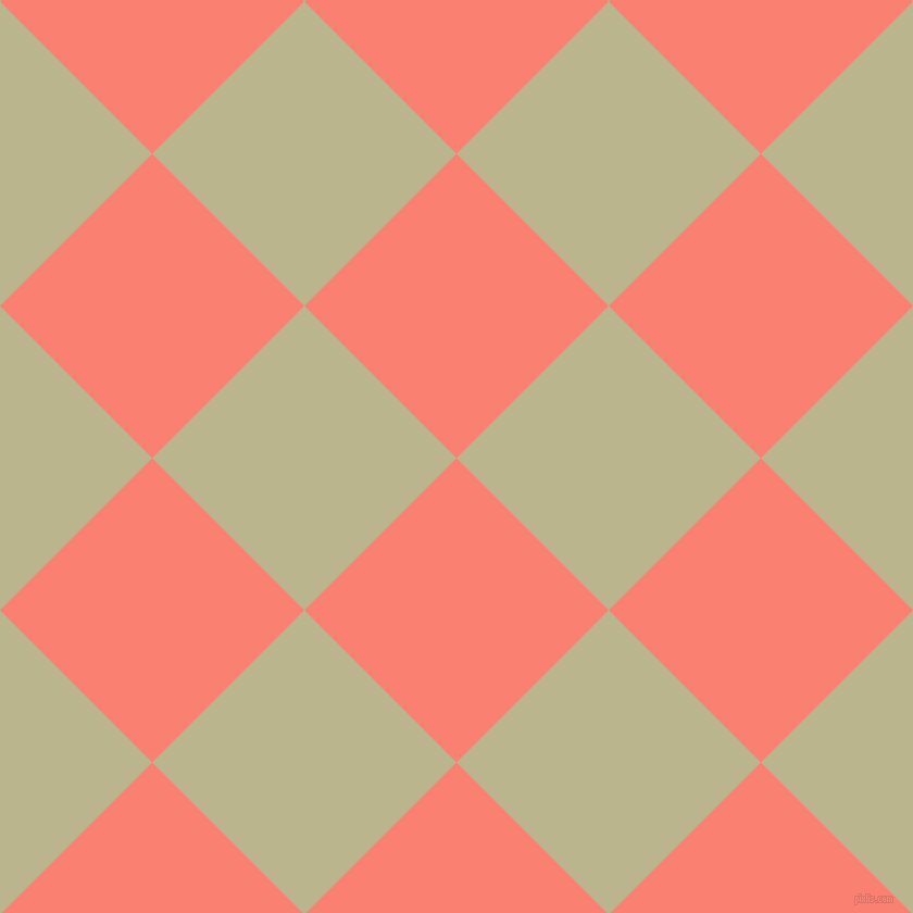 45/135 degree angle diagonal checkered chequered squares checker pattern checkers background, 198 pixel squares size, , Salmon and Coriander checkers chequered checkered squares seamless tileable