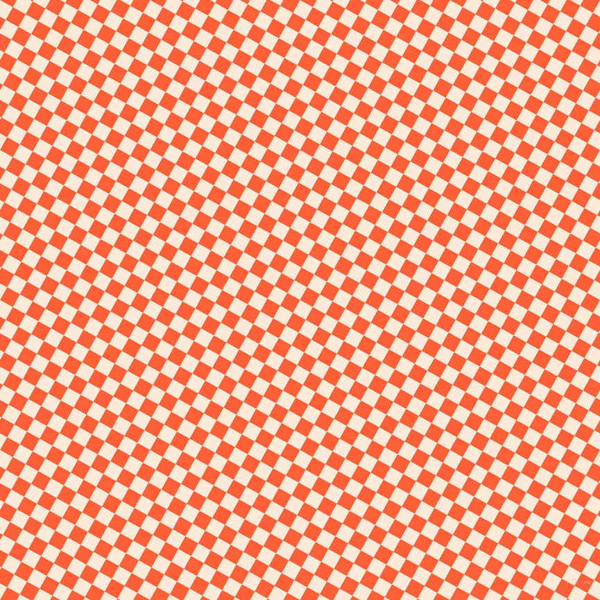 61/151 degree angle diagonal checkered chequered squares checker pattern checkers background, 21 pixel squares size, , Serenade and Outrageous Orange checkers chequered checkered squares seamless tileable
