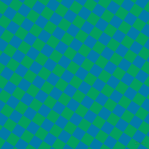 56/146 degree angle diagonal checkered chequered squares checker pattern checkers background, 36 pixel squares size, , Shamrock Green and Cerulean checkers chequered checkered squares seamless tileable