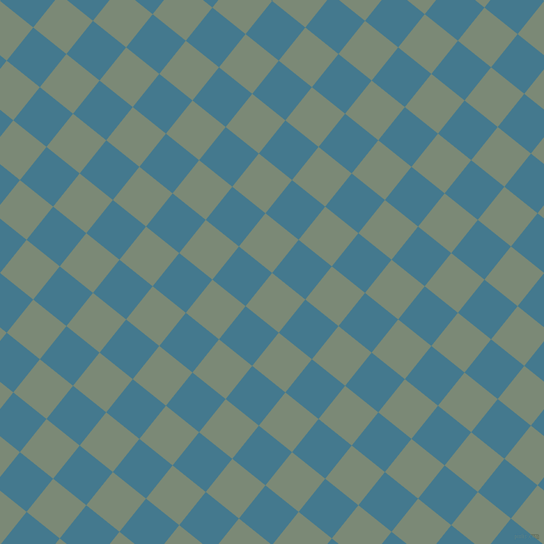 51/141 degree angle diagonal checkered chequered squares checker pattern checkers background, 61 pixel square size, , Spanish Green and Jelly Bean checkers chequered checkered squares seamless tileable