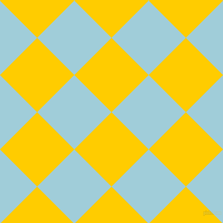 45/135 degree angle diagonal checkered chequered squares checker pattern checkers background, 104 pixel square size, , Tangerine Yellow and Regent St Blue checkers chequered checkered squares seamless tileable