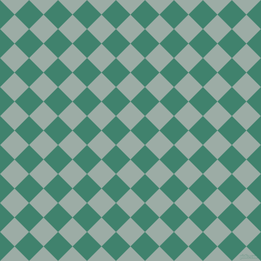 45/135 degree angle diagonal checkered chequered squares checker pattern checkers background, 42 pixel square size, , Tower Grey and Viridian checkers chequered checkered squares seamless tileable