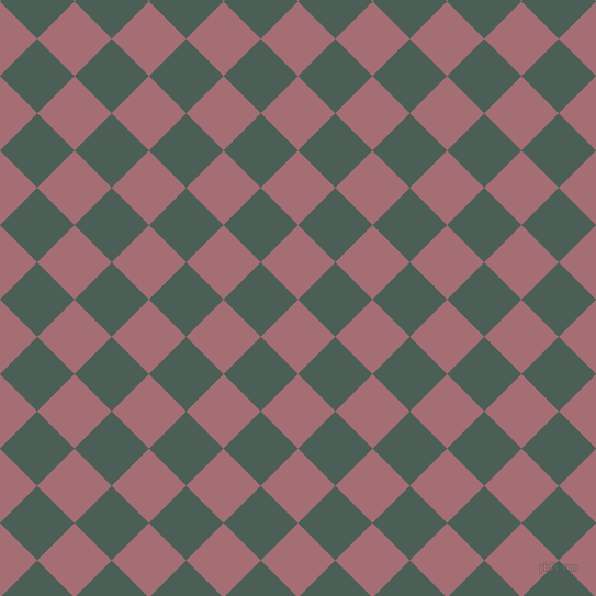45/135 degree angle diagonal checkered chequered squares checker pattern checkers background, 48 pixel square size, , Turkish Rose and Viridian Green checkers chequered checkered squares seamless tileable