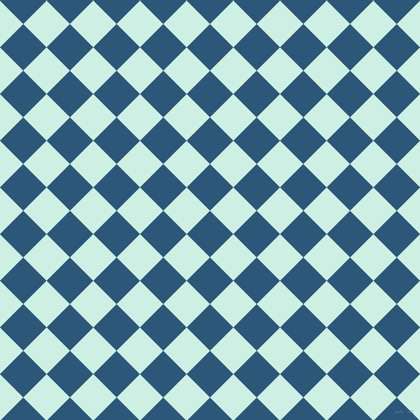 45/135 degree angle diagonal checkered chequered squares checker pattern checkers background, 65 pixel squares size, , Venice Blue and Humming Bird checkers chequered checkered squares seamless tileable