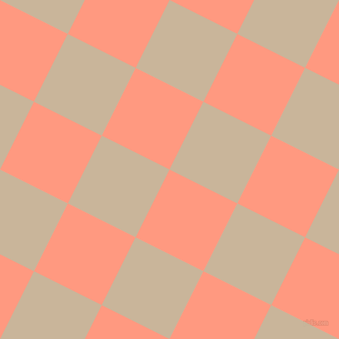 63/153 degree angle diagonal checkered chequered squares checker pattern checkers background, 108 pixel squares size, , Vivid Tangerine and Sour Dough checkers chequered checkered squares seamless tileable