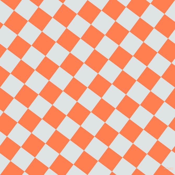53/143 degree angle diagonal checkered chequered squares checker pattern checkers background, 67 pixel squares size, , Zircon and Coral checkers chequered checkered squares seamless tileable