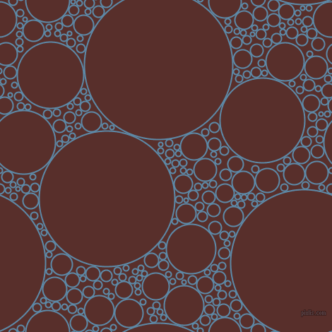 bubbles, circles, sponge, big, medium, small, 2 pixel line width, Air Force Blue and Moccaccino circles bubbles sponge soap seamless tileable