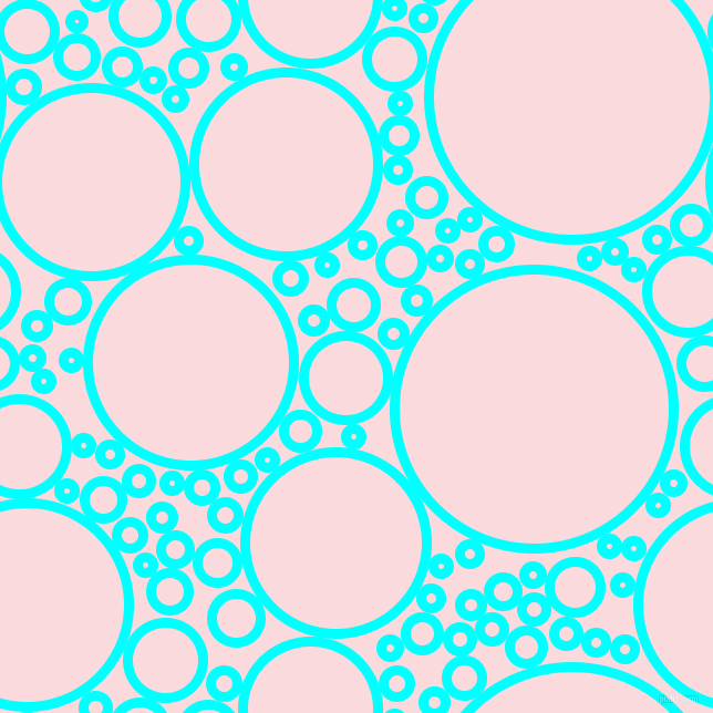 bubbles, circles, sponge, big, medium, small, 9 pixel line width, Aqua and Pale Pink circles bubbles sponge soap seamless tileable