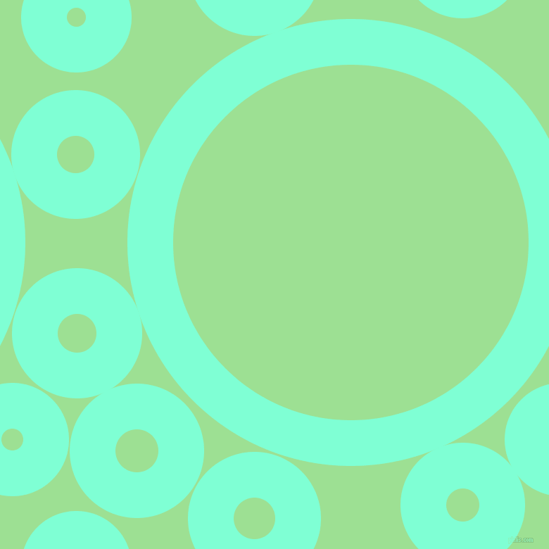 bubbles, circles, sponge, big, medium, small, 65 pixel line width, Aquamarine and Granny Smith Apple circles bubbles sponge soap seamless tileable