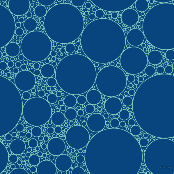 bubbles, circles, sponge, big, medium, small, 2 pixel line width, Bermuda and Dark Cerulean circles bubbles sponge soap seamless tileable