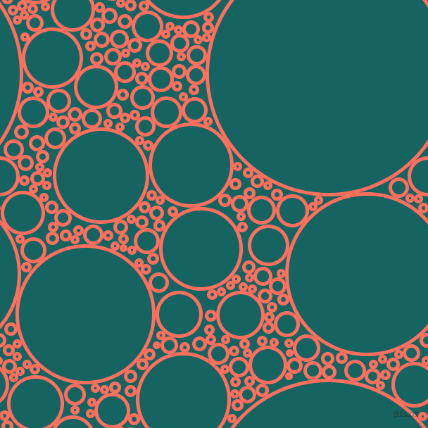 bubbles, circles, sponge, big, medium, small, 5 pixel line width, Bittersweet and Blue Stone circles bubbles sponge soap seamless tileable