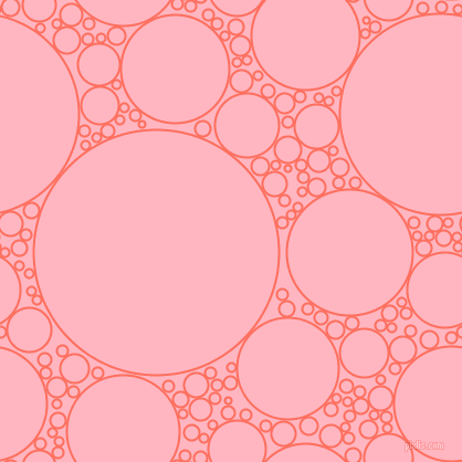 bubbles, circles, sponge, big, medium, small, 2 pixel line width, Bittersweet and Light Pink circles bubbles sponge soap seamless tileable