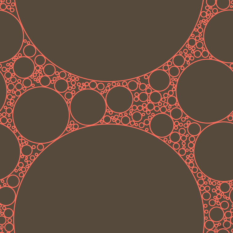 bubbles, circles, sponge, big, medium, small, 3 pixel line width, Bittersweet and Metallic Bronze circles bubbles sponge soap seamless tileable