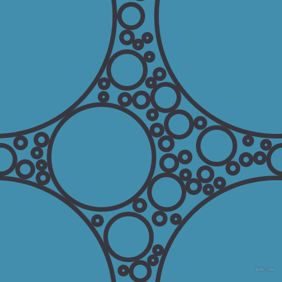 bubbles, circles, sponge, big, medium, small, 9 pixel line width, Black Marlin and Boston Blue circles bubbles sponge soap seamless tileable