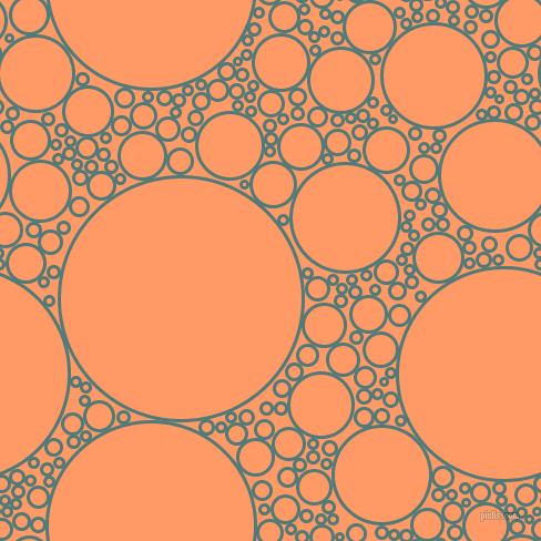 bubbles, circles, sponge, big, medium, small, 3 pixel line width, Breaker Bay and Atomic Tangerine circles bubbles sponge soap seamless tileable
