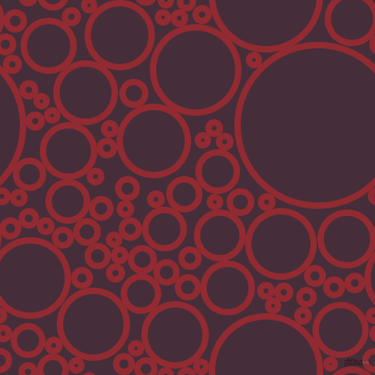 bubbles, circles, sponge, big, medium, small, 9 pixel line width, Bright Red and Barossa circles bubbles sponge soap seamless tileable