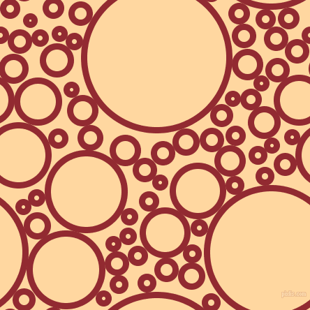 bubbles, circles, sponge, big, medium, small, 9 pixel line width, Bright Red and Frangipani circles bubbles sponge soap seamless tileable