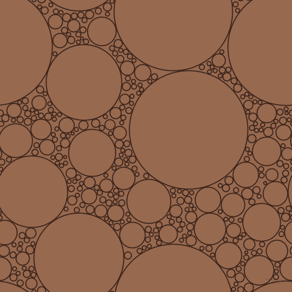 bubbles, circles, sponge, big, medium, small, 2 pixel line width, Brown Pod and Dark Tan circles bubbles sponge soap seamless tileable