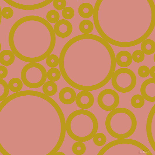 bubbles, circles, sponge, big, medium, small, 17 pixel line width, Buddha Gold and My Pink circles bubbles sponge soap seamless tileable