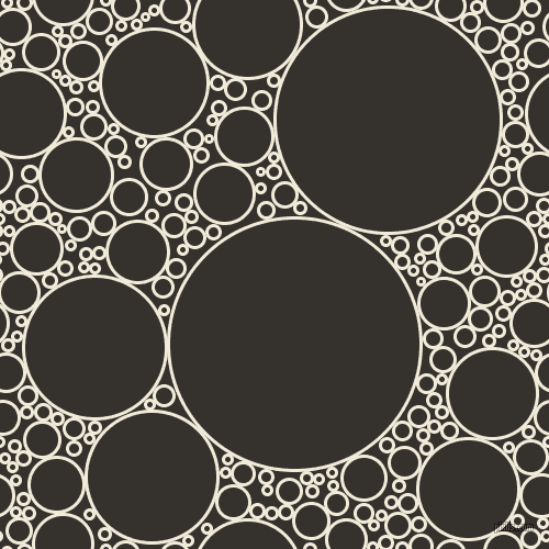bubbles, circles, sponge, big, medium, small, 3 pixel line width, Buttery White and Acadia circles bubbles sponge soap seamless tileable