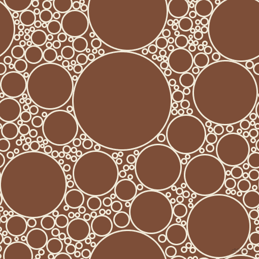 bubbles, circles, sponge, big, medium, small, 3 pixel line width, Buttery White and Cigar circles bubbles sponge soap seamless tileable