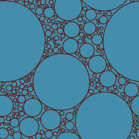 bubbles, circles, sponge, big, medium, small, 3 pixel line width, Caput Mortuum and Boston Blue circles bubbles sponge soap seamless tileable