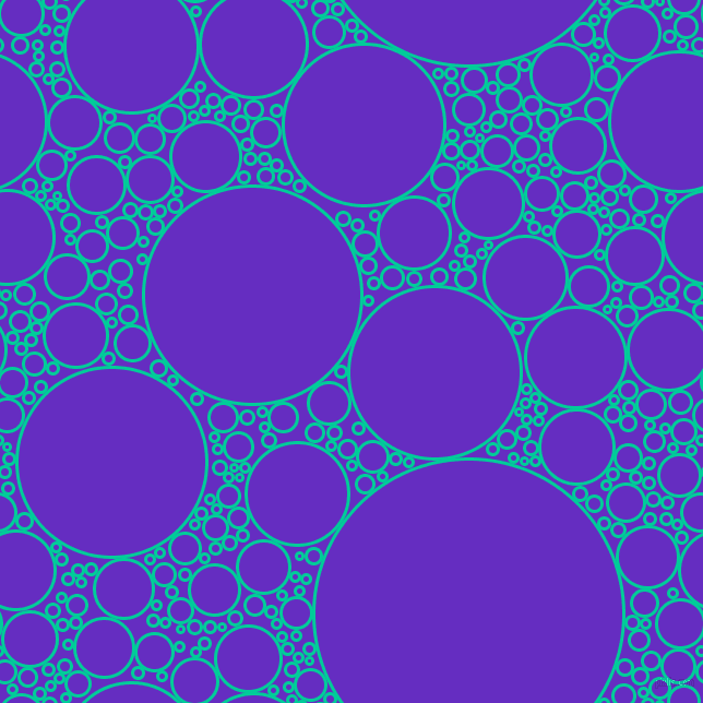 bubbles, circles, sponge, big, medium, small, 3 pixel line width, Caribbean Green and Purple Heart circles bubbles sponge soap seamless tileable