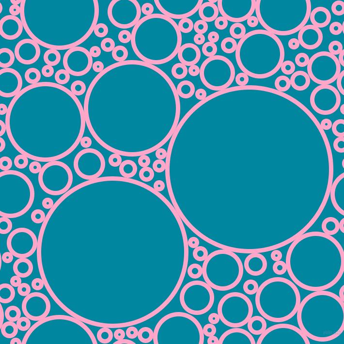 bubbles, circles, sponge, big, medium, small, 9 pixel line width, Carnation Pink and Eastern Blue circles bubbles sponge soap seamless tileable