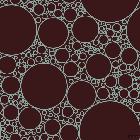 bubbles, circles, sponge, big, medium, small, 3 pixel line width, Cascade and Rustic Red circles bubbles sponge soap seamless tileable