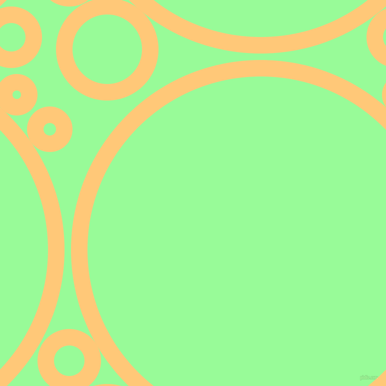 bubbles, circles, sponge, big, medium, small, 33 pixel line width, Chardonnay and Pale Green circles bubbles sponge soap seamless tileable