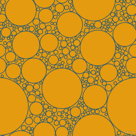 bubbles, circles, sponge, big, medium, small, 2 pixel line width, Chathams Blue and Gamboge circles bubbles sponge soap seamless tileable