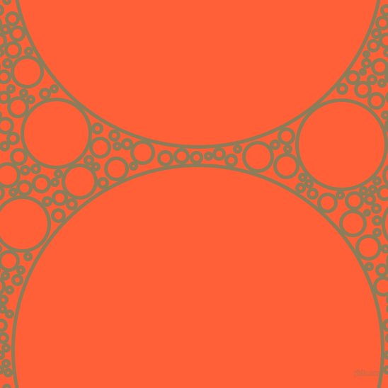 bubbles, circles, sponge, big, medium, small, 5 pixel line width, Clay Creek and Outrageous Orange circles bubbles sponge soap seamless tileable
