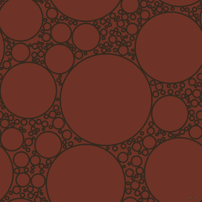 bubbles, circles, sponge, big, medium, small, 5 pixel line width, Cocoa Brown and Pueblo circles bubbles sponge soap seamless tileable