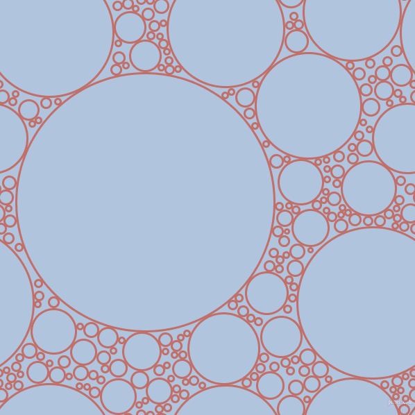 bubbles, circles, sponge, big, medium, small, 3 pixel line width, Contessa and Light Steel Blue circles bubbles sponge soap seamless tileable
