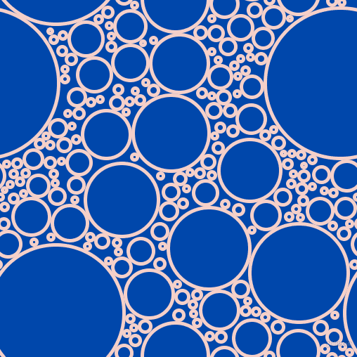 bubbles, circles, sponge, big, medium, small, 5 pixel line width, Coral Candy and Cobalt circles bubbles sponge soap seamless tileable