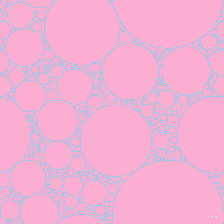 bubbles, circles, sponge, big, medium, small, 2 pixel line width, Cornflower and Lavender Pink circles bubbles sponge soap seamless tileable