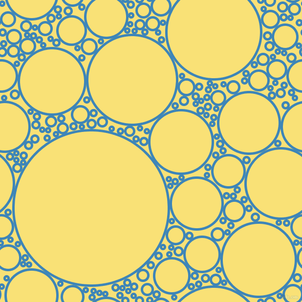 bubbles, circles, sponge, big, medium, small, 5 pixel line width, Curious Blue and Sweet Corn circles bubbles sponge soap seamless tileable