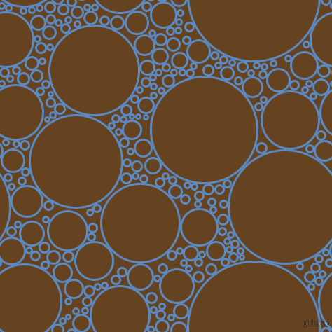 bubbles, circles, sponge, big, medium, small, 3 pixel line width, Danube and Dark Brown circles bubbles sponge soap seamless tileable
