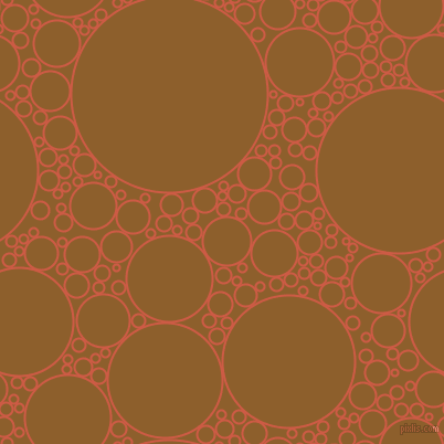 bubbles, circles, sponge, big, medium, small, 2 pixel line width, Dark Coral and Rusty Nail circles bubbles sponge soap seamless tileable