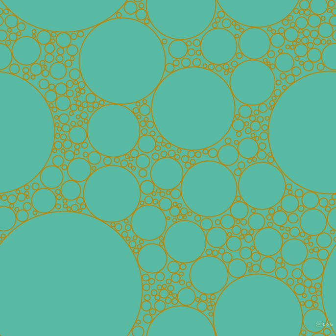 bubbles, circles, sponge, big, medium, small, 2 pixel line width, Dark Goldenrod and Puerto Rico circles bubbles sponge soap seamless tileable