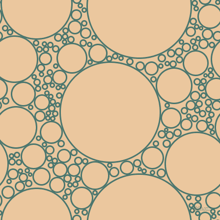 bubbles, circles, sponge, big, medium, small, 3 pixel line width, Dark Green Copper and New Tan circles bubbles sponge soap seamless tileable