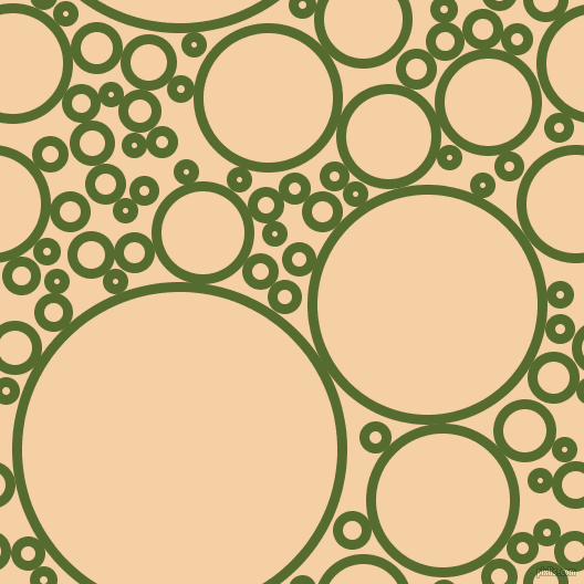 bubbles, circles, sponge, big, medium, small, 9 pixel line width, Dark Olive Green and Tequila circles bubbles sponge soap seamless tileable