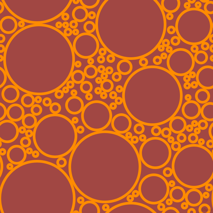 bubbles, circles, sponge, big, medium, small, 9 pixel line width, Dark Orange and Roof Terracotta circles bubbles sponge soap seamless tileable