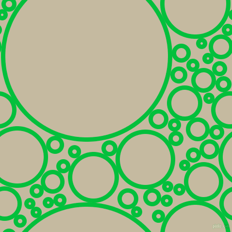 bubbles, circles, sponge, big, medium, small, 9 pixel line width, Dark Pastel Green and Sisal circles bubbles sponge soap seamless tileable